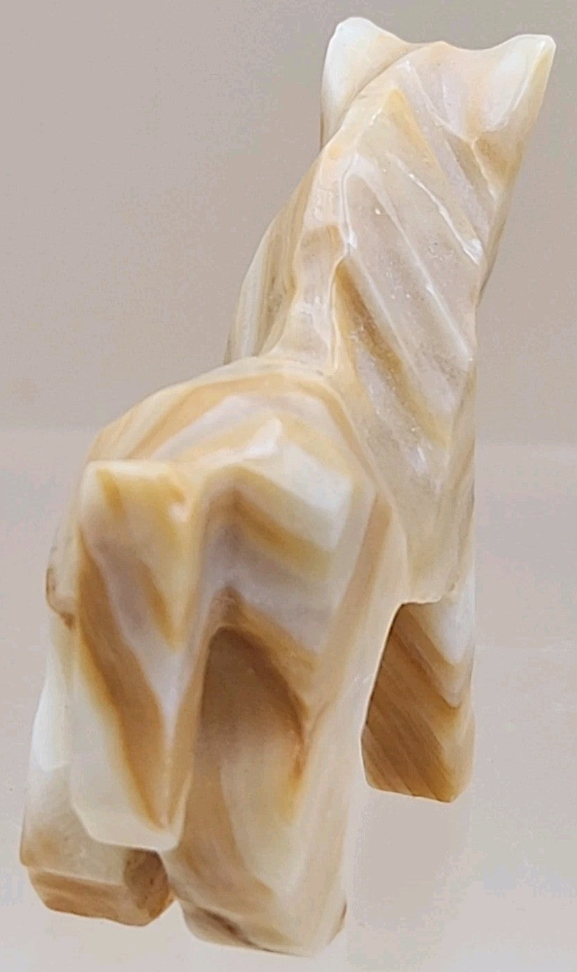 Hand Carved Mexican Marble Horse/Donkey Vintage 1.75" Figurines Lot Of 2