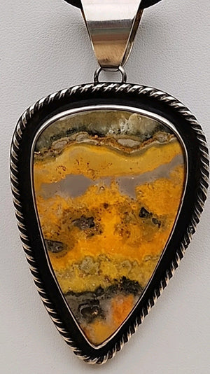 CHIMNEY BUTTE NAVAJO Bumblebee Jasper/Sterling Silver Pendant