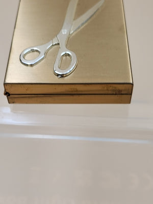 Antique Gold N Craft Gold/Silver Tone Sewing Kit With Decorative Scissors On Lid
