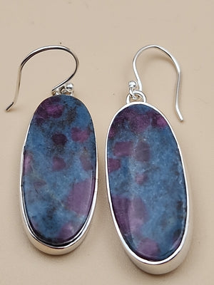 INDIA GEMS Eudialyte/Sterling Silver Dangle/Drop Earrings & Matching Pendant