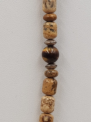 MELVIN FRANCIS Navajo 925 /Onyx/Jasper/Tiger Eye Inlay Pendant & Necklace