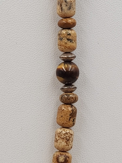 MELVIN FRANCIS Navajo 925 /Onyx/Jasper/Tiger Eye Inlay Pendant & Necklace