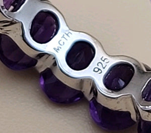 Amethyst/Sterling Silver Eternity Ring Size 6