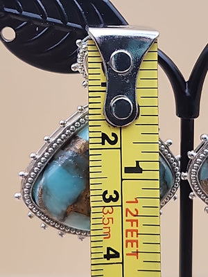 DALLAS PRINCE Amazonite/Opal/Sterling Silver Dangle Earrings