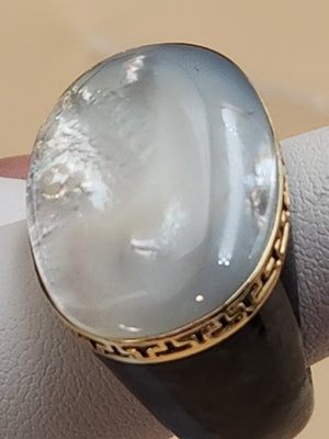Viennesse Mother Of Pearl/14k Gold/Larkavite Stone Ring Size 9