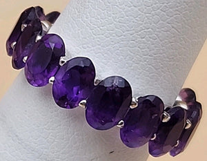 Amethyst/Sterling Silver Eternity Ring Size 6