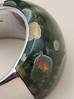 Rainforest Jasper/Sterling Silver Ring Size 8
