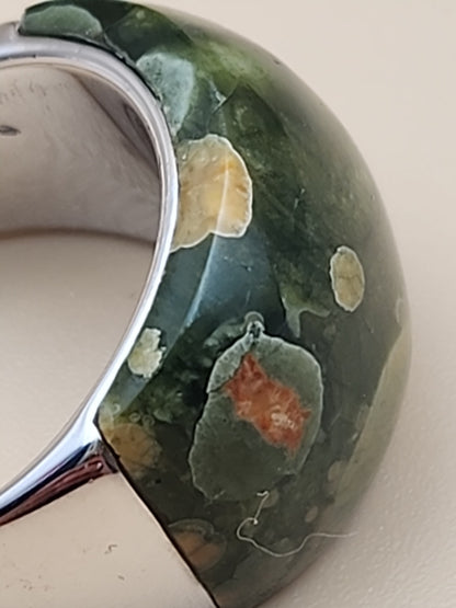 Rainforest Jasper/Sterling Silver Ring Size 8