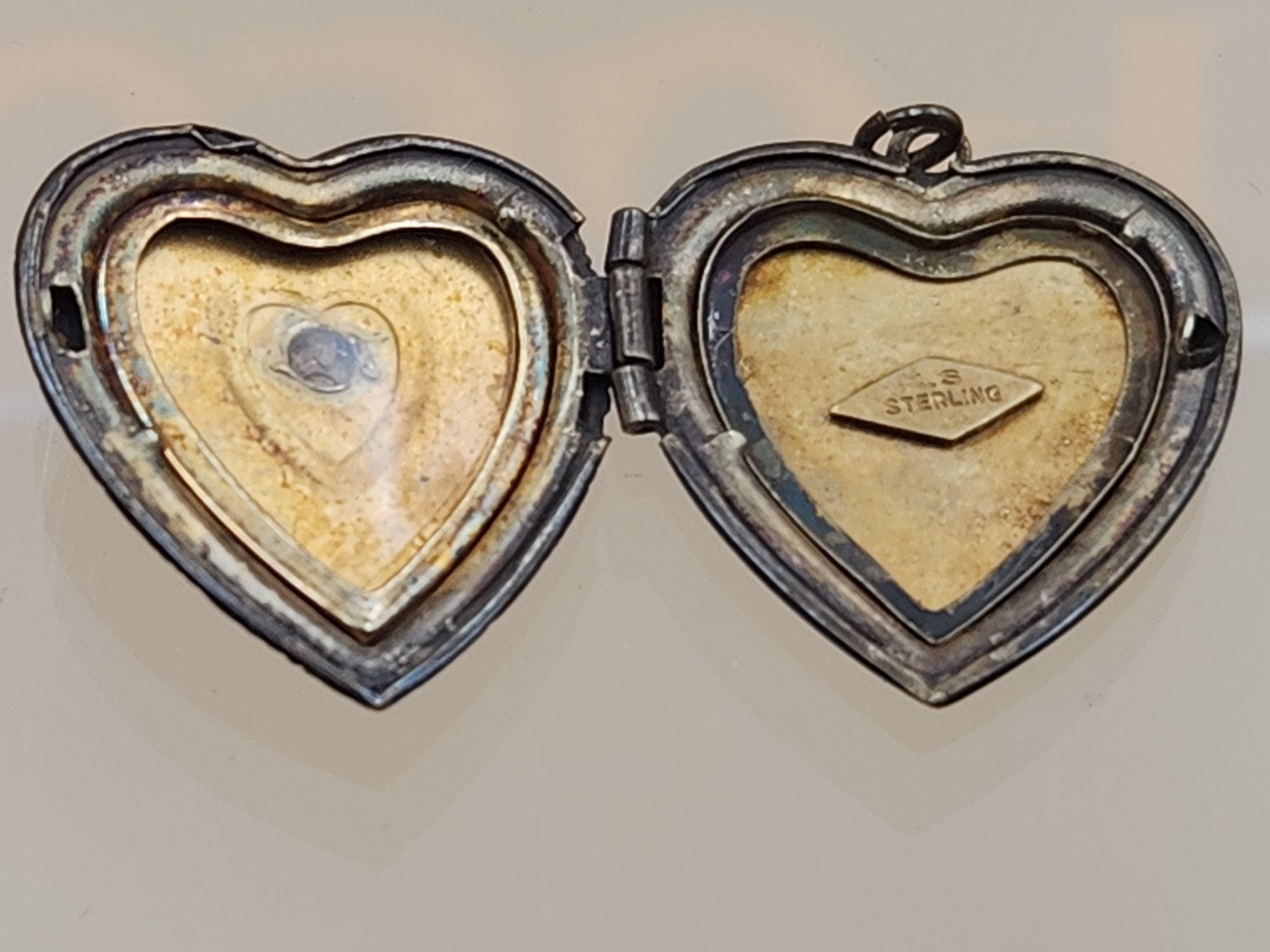 L.S. AND COMPANY Diamond/Sterling Silver/ Antique WWII Sweetheart Locket