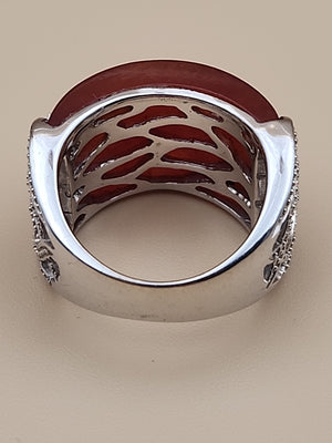 Carnelion Agate-Aqeeq/Sterling Silver Ring Size 8