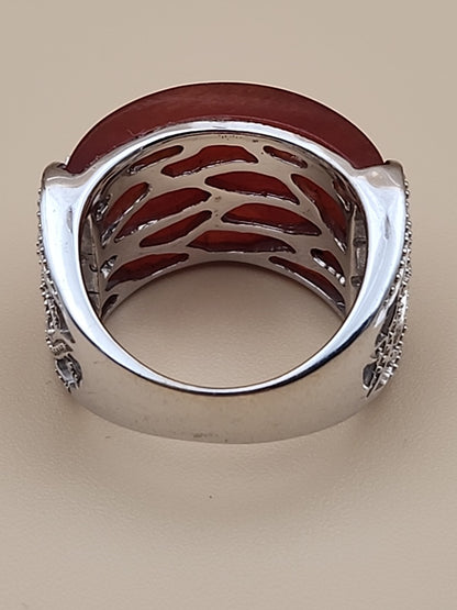 Carnelion Agate-Aqeeq/Sterling Silver Ring Size 8