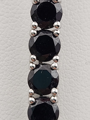Black Onyx/Sterling Silver 18" Tennis Necklace