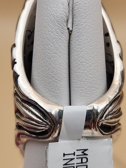 SAMUEL B. Mother Of Pearl/ Sterling Silver Filagree Finger Ring Size 6