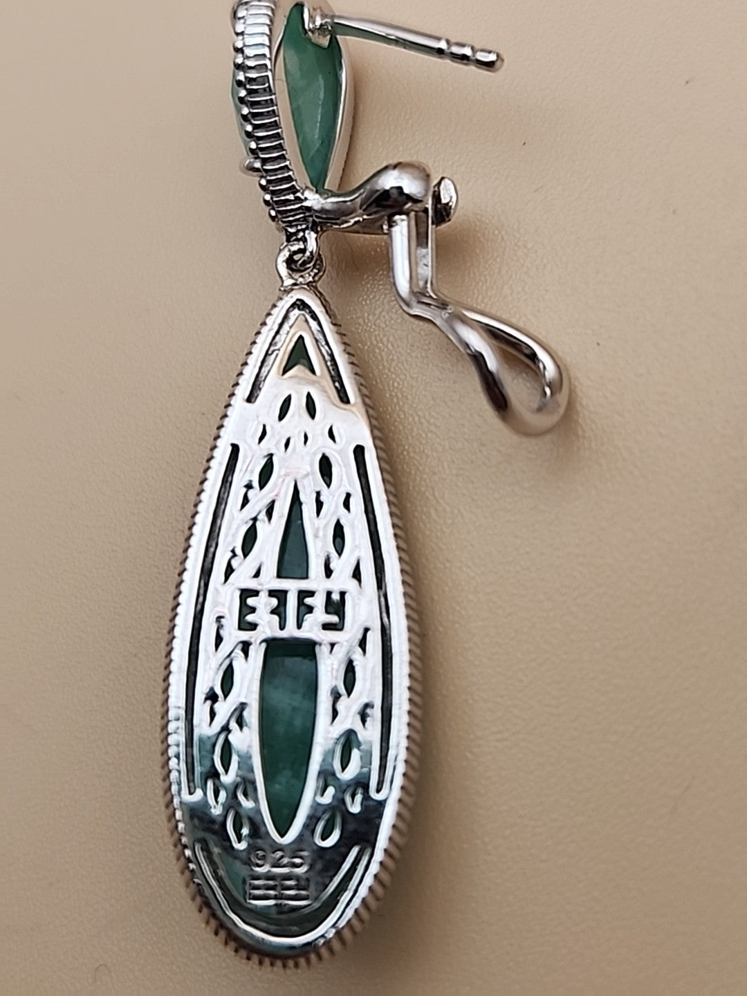 EFFY Faceted Amazonite Pear Shape/Sterling Silver Dangle/Drop Earrings