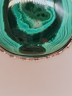 Green Malachite/Sterling Silver/Elephant Design Bezel Statement Pendant