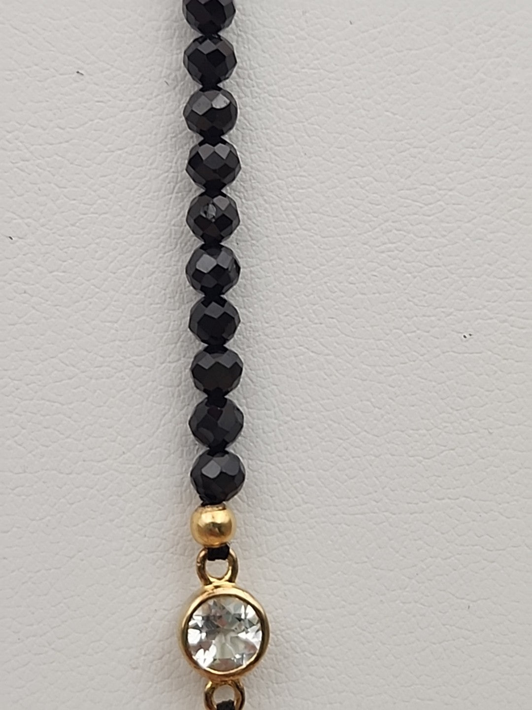 HSN Faceted Black Onyx/Topaz/14k Over Sterling Silver 36" Necklace