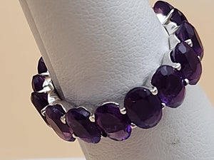 Amethyst/Sterling Silver Eternity Ring Size 6