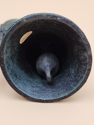 Vintage Cast Iron Painted Rooster Dinner Bell 6.5” Tall Door Bell