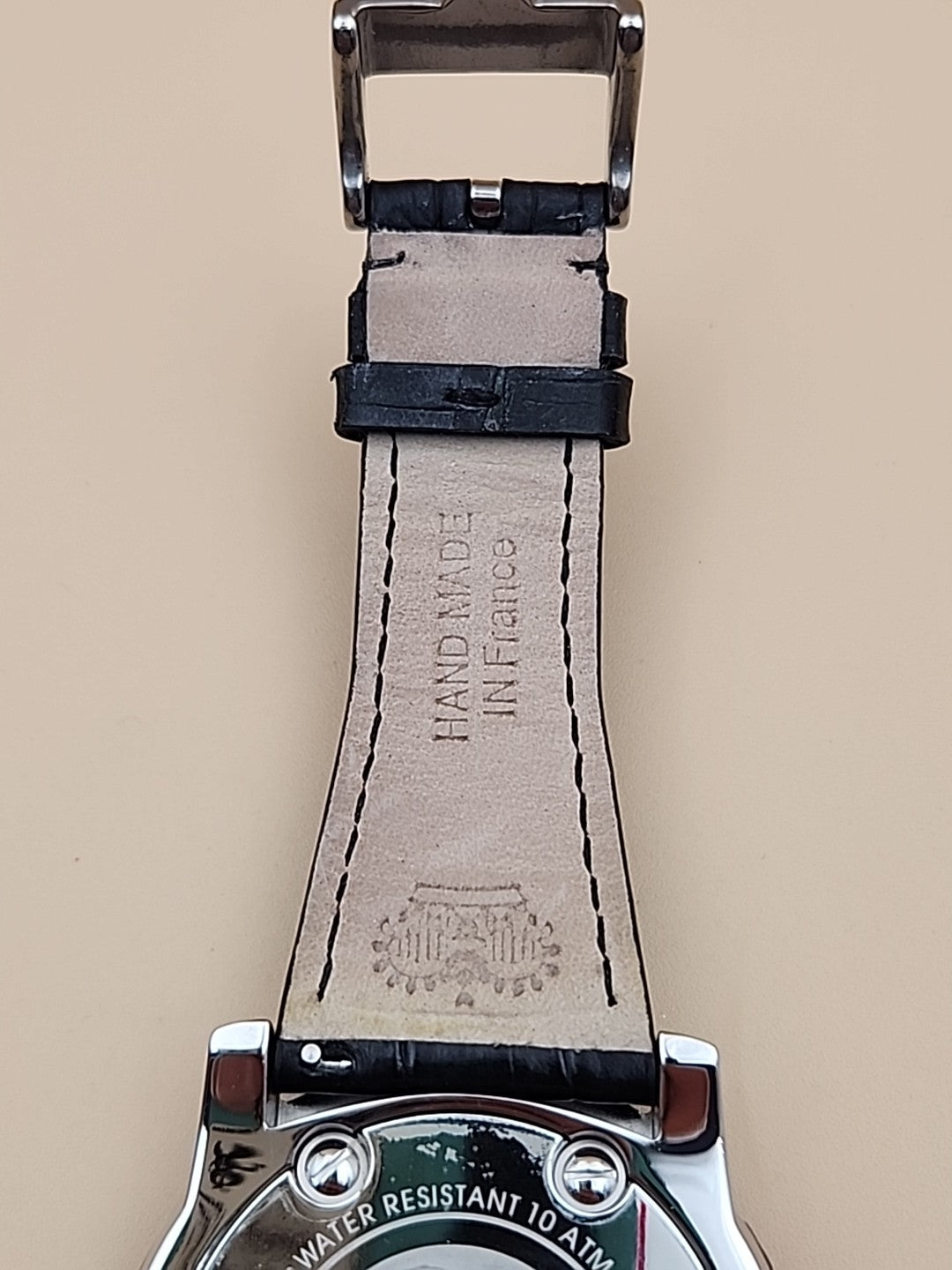GLAM ROCK Black Alligator Leather/Diamond Bezel/Miami #GR10021 NEW BATTERY