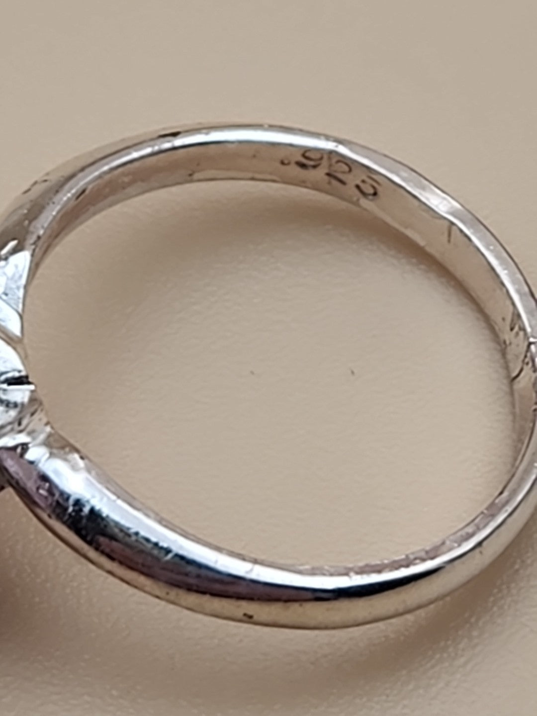 Lavender Cubic Zirconia/Portuguese Cut Solitaire/Sterling Silver  Ring Size 4.75