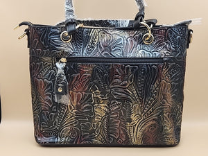 M.C. Textured Leather Multi Color Handbag