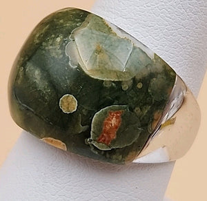 Rainforest Jasper/Sterling Silver Ring Size 8