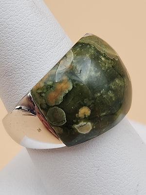 Rainforest Jasper/Sterling Silver Ring Size 8