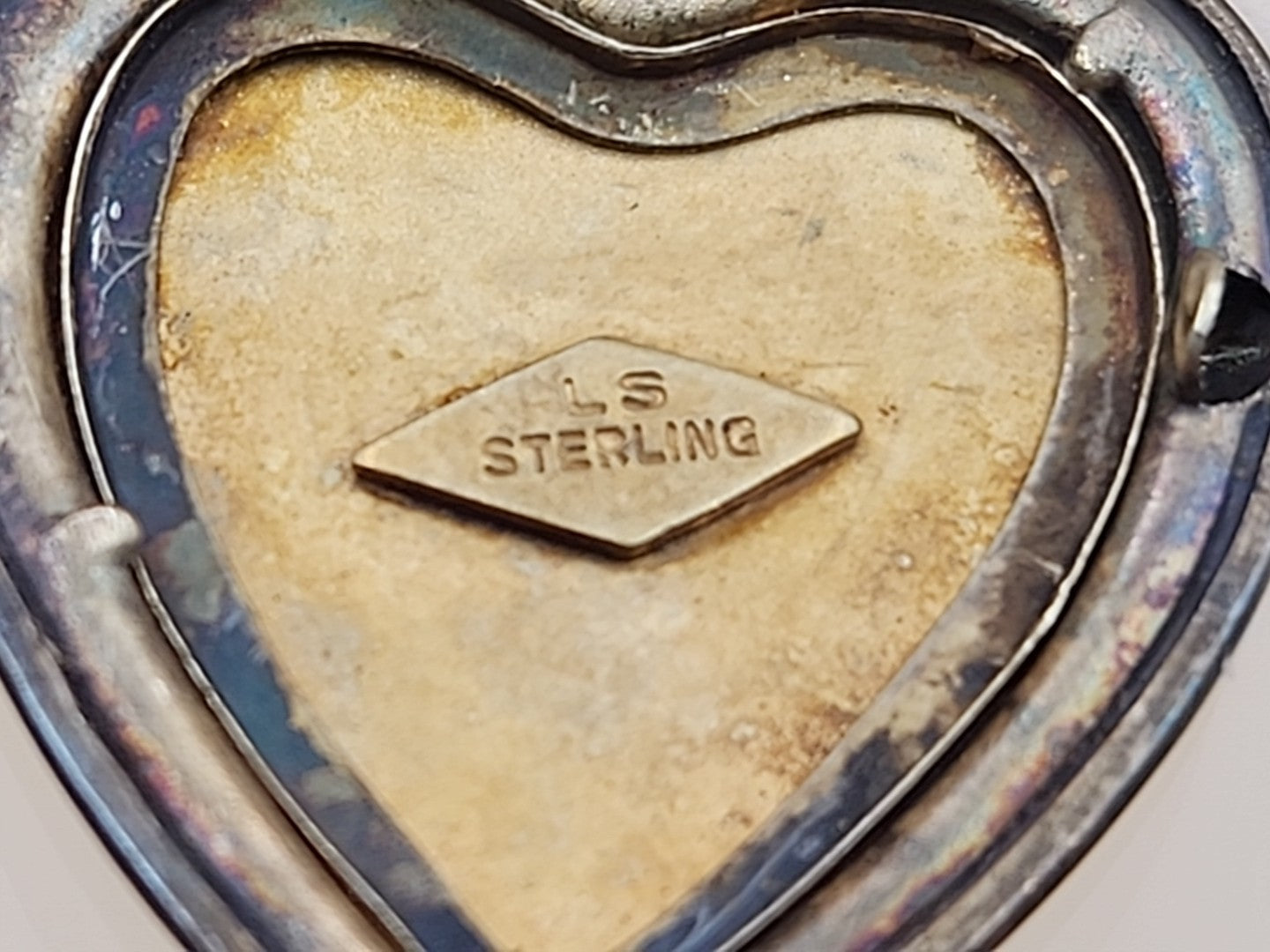 L.S. AND COMPANY Diamond/Sterling Silver/ Antique WWII Sweetheart Locket