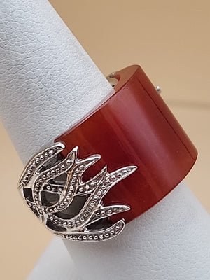 Carnelion Agate-Aqeeq/Sterling Silver Ring Size 8