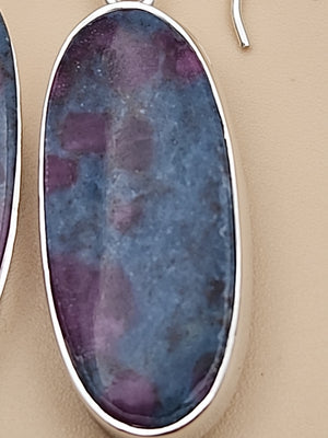 INDIA GEMS Eudialyte/Sterling Silver Dangle/Drop Earrings & Matching Pendant