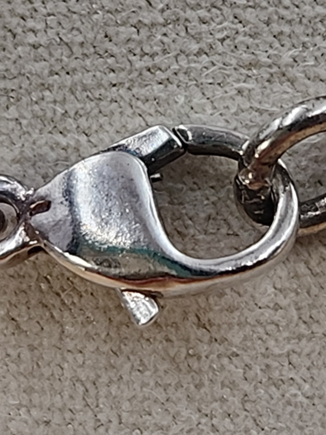 TIFFANY AND CO. 925 Silver Dbl. Dangle Heart 8" Open Link Charm Bracelet