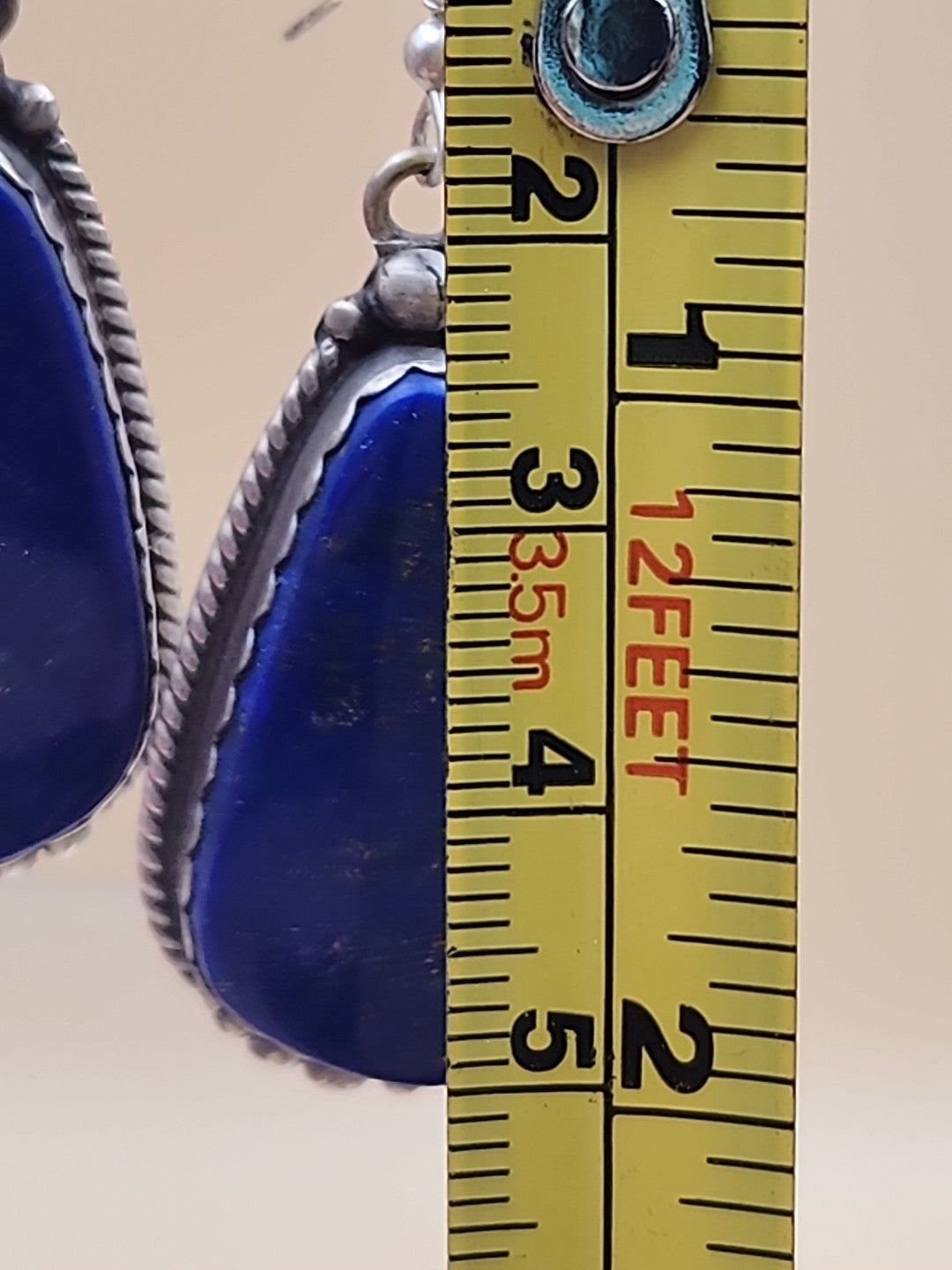 ELOISE KEE NAVAJO  Lapis Lazuli/Sterling Silver Dangle Earrings