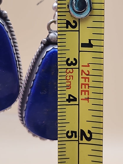 ELOISE KEE NAVAJO  Lapis Lazuli/Sterling Silver Dangle Earrings