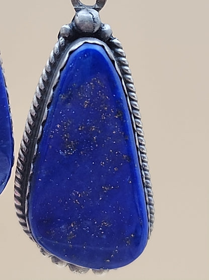 ELOISE KEE NAVAJO  Lapis Lazuli/Sterling Silver Dangle Earrings