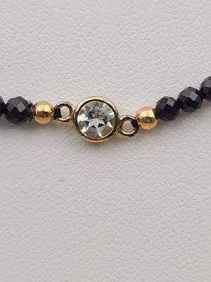 HSN Faceted Black Onyx/Topaz/14k Over Sterling Silver 36" Necklace