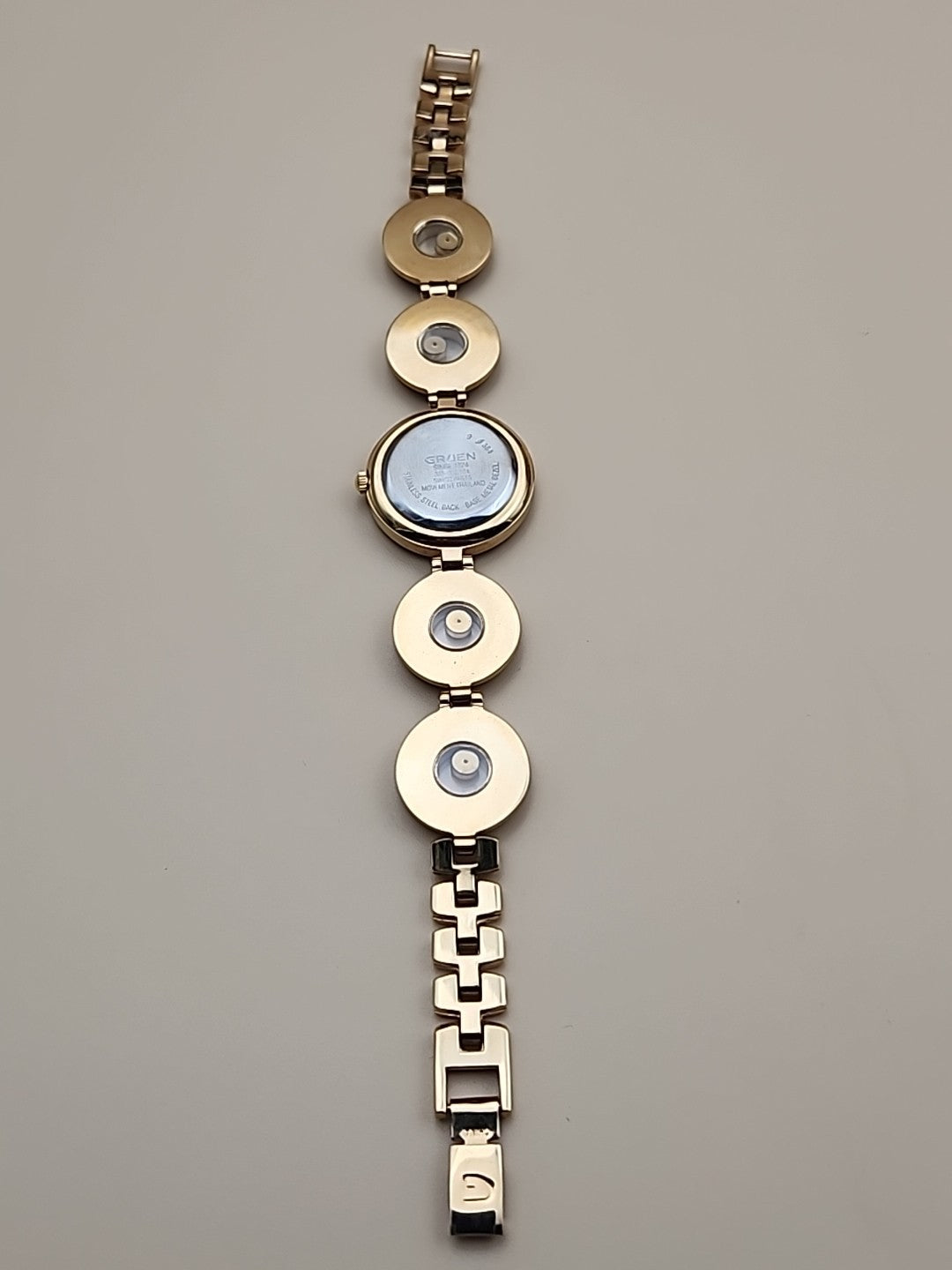 GRUEN  Vintage Tortoise Shell Design/Gold Tone/Crystal Watch/Necklace/EarringSet