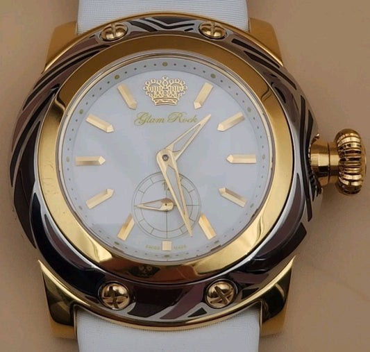 GLAM ROCK Miami Swiss Made Gold/Silver Tone Women's Watch