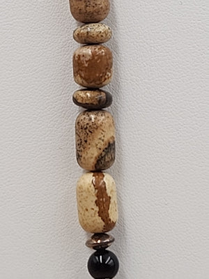 MELVIN FRANCIS Navajo 925 /Onyx/Jasper/Tiger Eye Inlay Pendant & Necklace