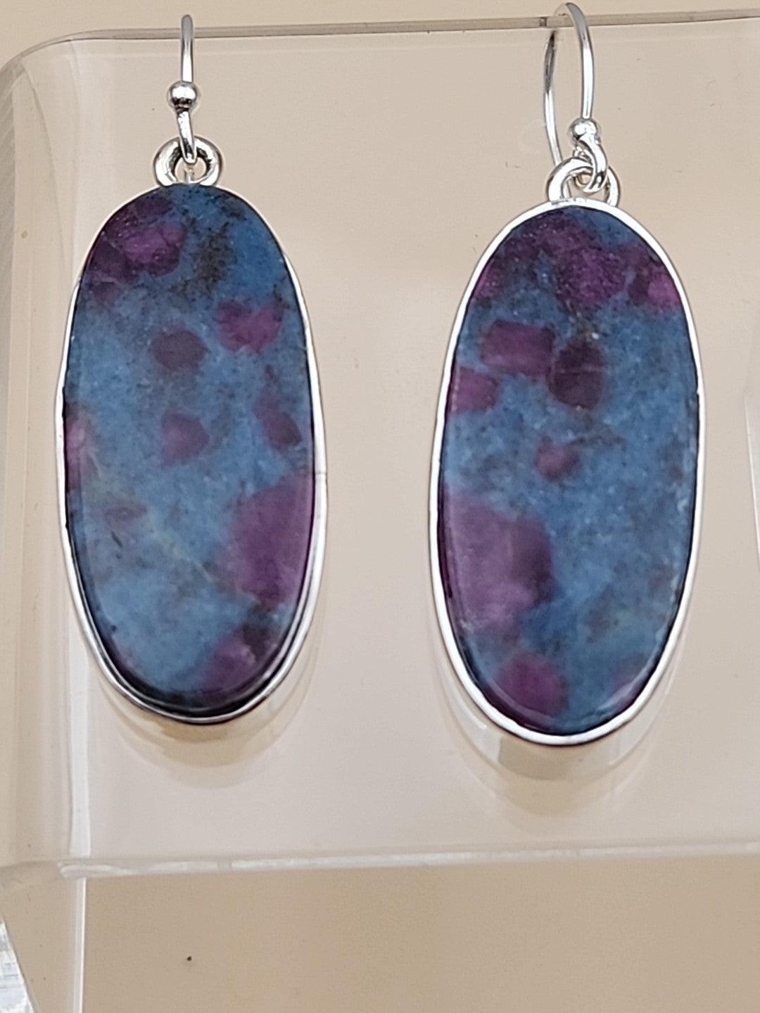 INDIA GEMS Eudialyte/Sterling Silver Dangle/Drop Earrings & Matching Pendant