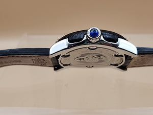 GLAM ROCK Black Alligator Leather/Diamond Bezel/Miami #GR10021 NEW BATTERY