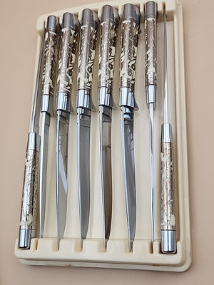 CARVELL HALL By Briddell Set Of 8 Steak Knives In Original Plastic Storage Box
