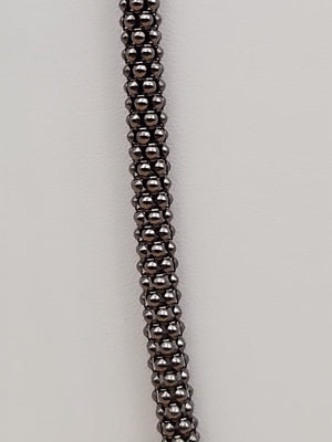 MILOR ITALY/Black Rhodium Over Sterling Silver 30"-32" Popcorn Necklace