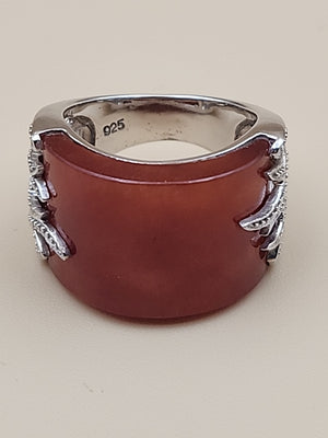 Carnelion Agate-Aqeeq/Sterling Silver Ring Size 8
