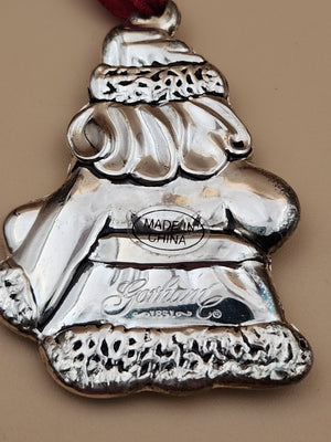 GORHAM Sterling Silver Plated Santa Claus Christmas Ornaments Set Of 3