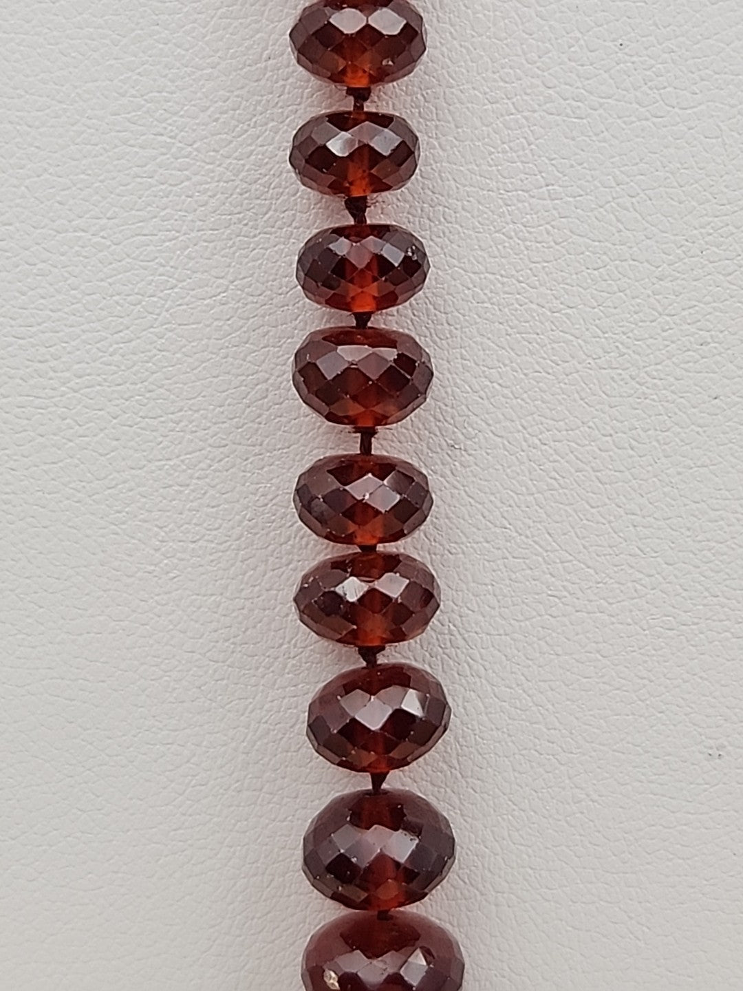 Faceted Rondele Hessonite Garnet Vermeil Graduated Vintage 26" Necklace