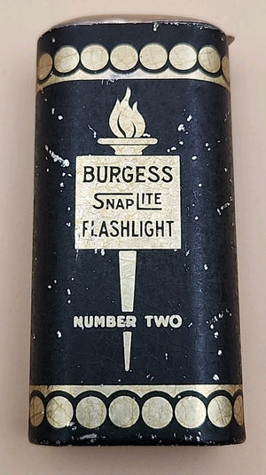 BURGESS SNAPLIGHT Flashlight Number Two Antique 1920's-30's Pocket Flashlight