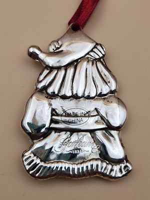 GORHAM Sterling Silver Plated Santa Claus Christmas Ornaments Set Of 3