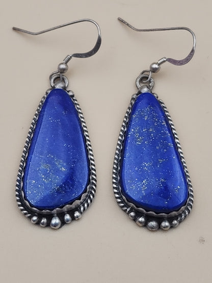 ELOISE KEE NAVAJO  Lapis Lazuli/Sterling Silver Dangle Earrings