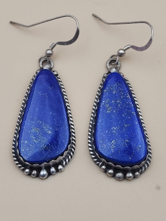 ELOISE KEE NAVAJO  Lapis Lazuli/Sterling Silver Dangle Earrings