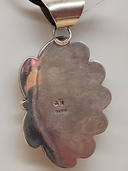 GARY NEZ NAVAJO Bumblebee Jasper/Sterling Silver Pendant
